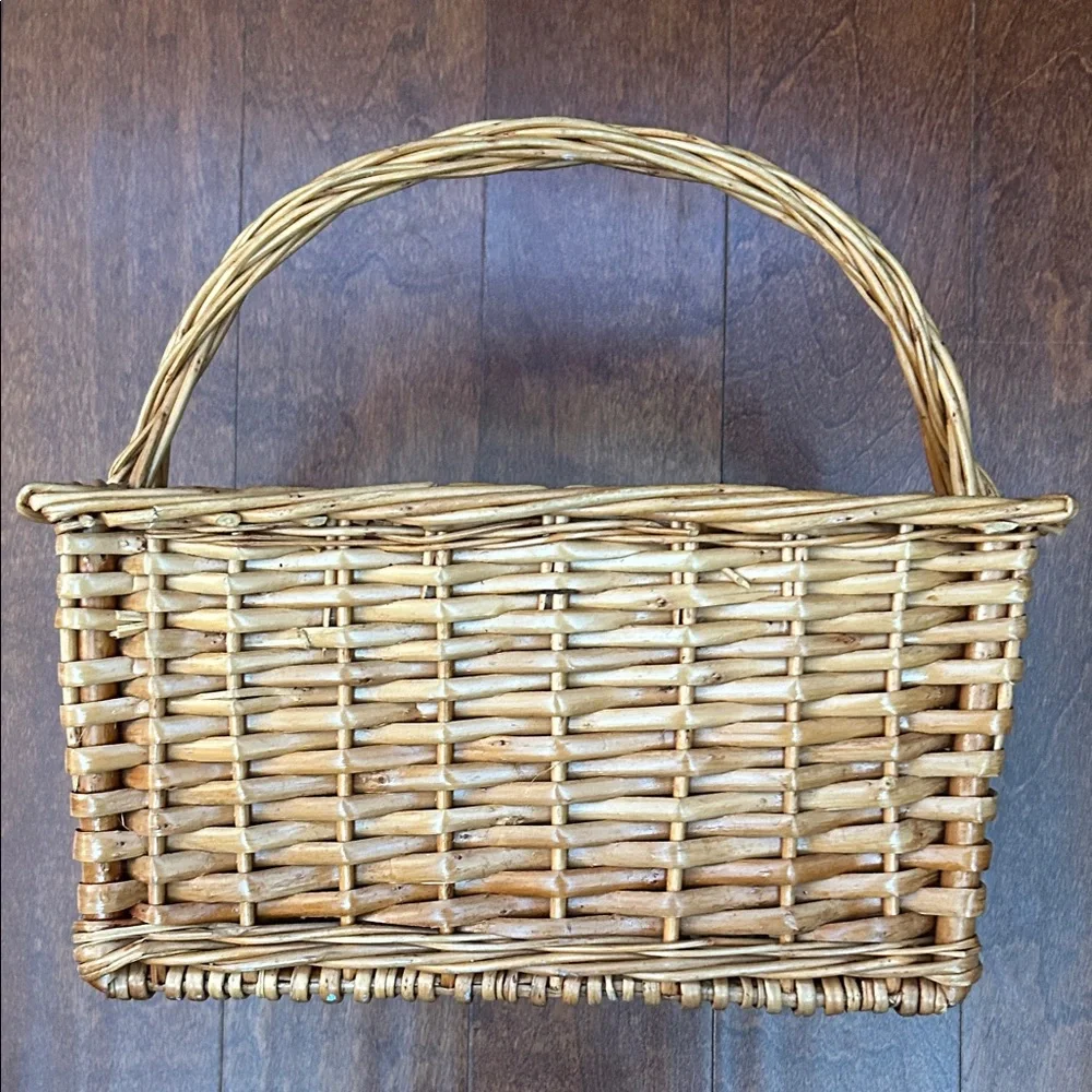 Vintage Rustic Woven Wine Basket with Handle, Super Versatile, Made in Portugal